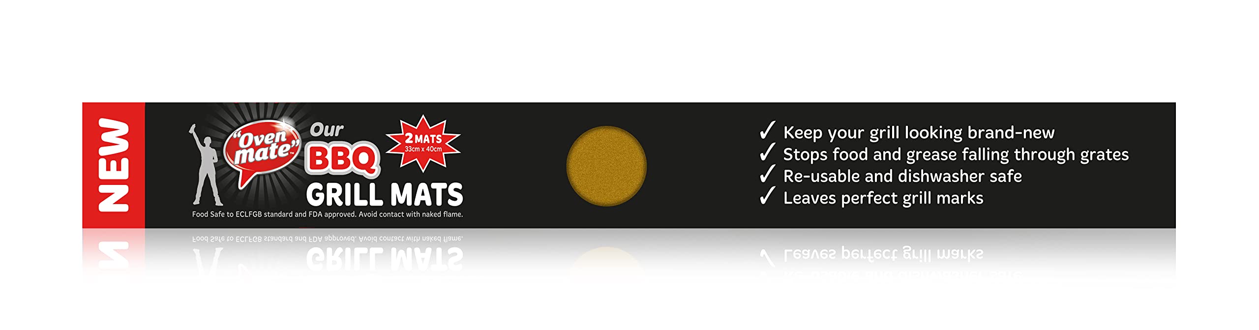 Oven Mate OM - Alfombrillas para barbacoa (2 unidades, 330 x 400 mm)