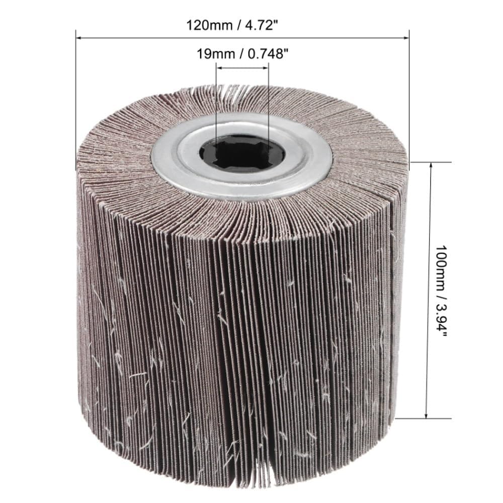 2 szt. Ściernica listkowa 120 mm Tkanina ścierna Bęben Ściernica do stali nierdzewnej - ziarno 60/80/120/180/240/320(60grit)