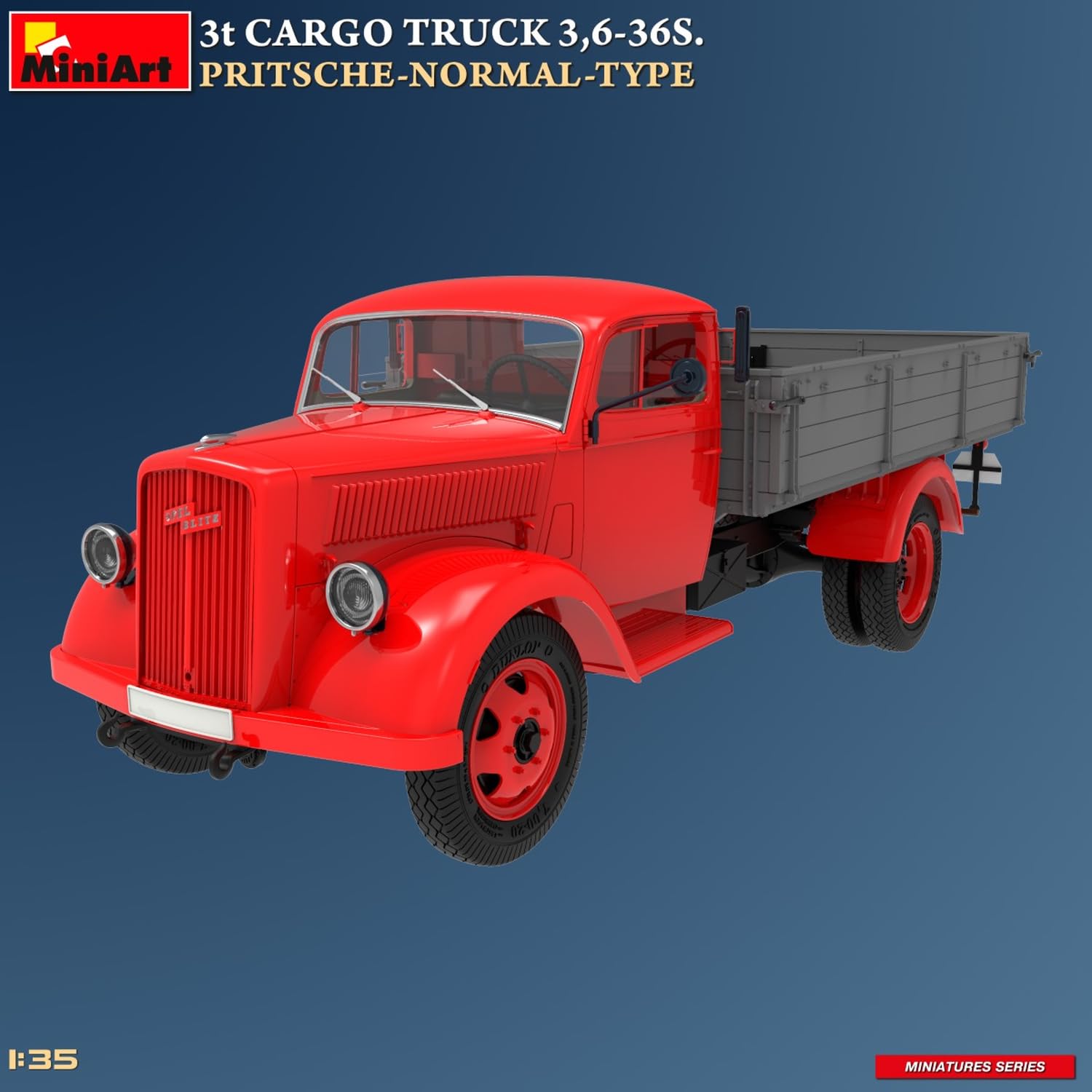 Mini Art 38079 1:35 3t Cargo Truck 3,6-36S - wierna replika, modelarstwo, plastikowy zestaw do montażu, majsterkowanie, hobby, klejenie, zestaw modelarski, montaż, nielakierowany