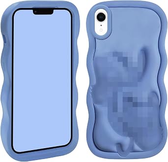 Compatible with iPhone Xs MAX Case Cover, 3D Soft Silicone Cool Funny Cute Shockproof Charging Protective Covers Cases Skins Shell for iPhone Xs MAX Women Girls Boys Case Blue