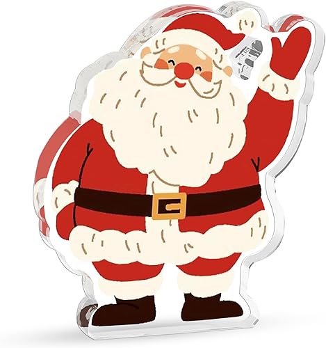 Decoración de mesa de Navidad, decoración de Papá Noel, decoración de invierno para oficina, placa acrílica para escritorio, oficina, trabajo,