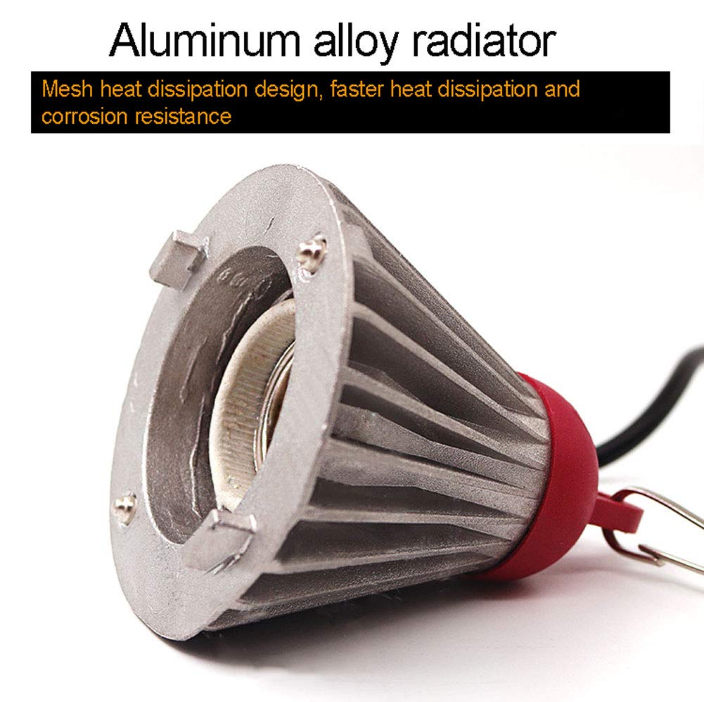 Warmtelamp, warmtelamp voor kuikens, infrarood pluimvee-warmtelamp met 150 W lamp, verwarming verwarming aansteker voor kippenhok, hondenhok, instelbare temperatuur 2 ver