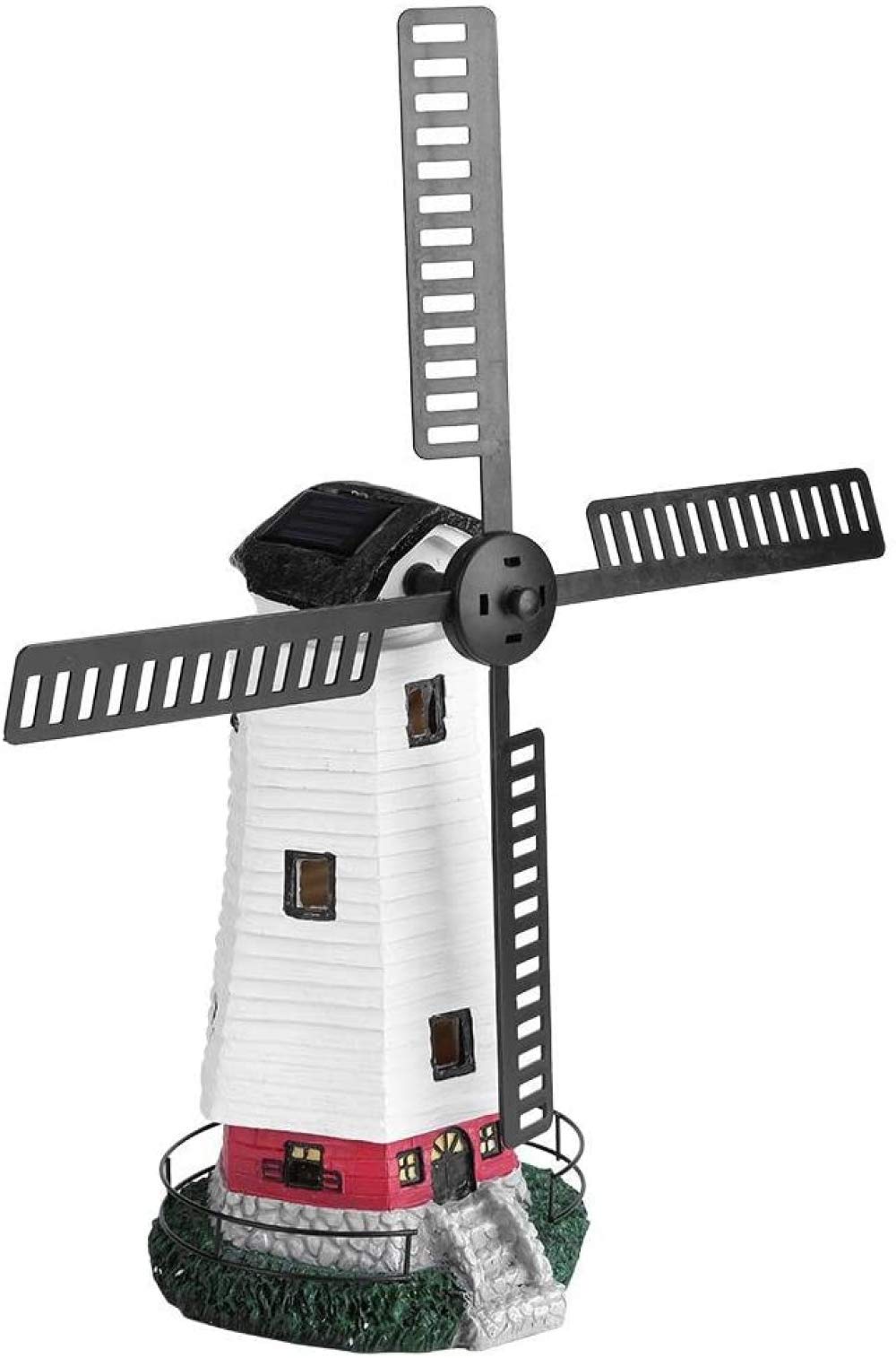 Mulino a vento solare, decorazione da giardino con luce, impermeabile, ornamentale, per prato, faro ad energia solare, per decorazione da giardino all'aperto