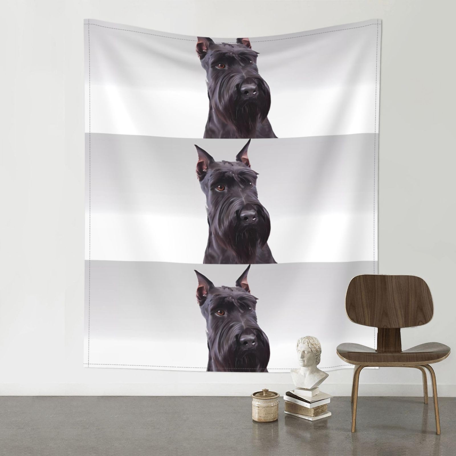 HJFCZH Cute schnauzer dog Prints Wall Tapestry 60x51in – Boho Decor Throw for Bedroom, Dorm, Beach Cover & Picnic Blanket