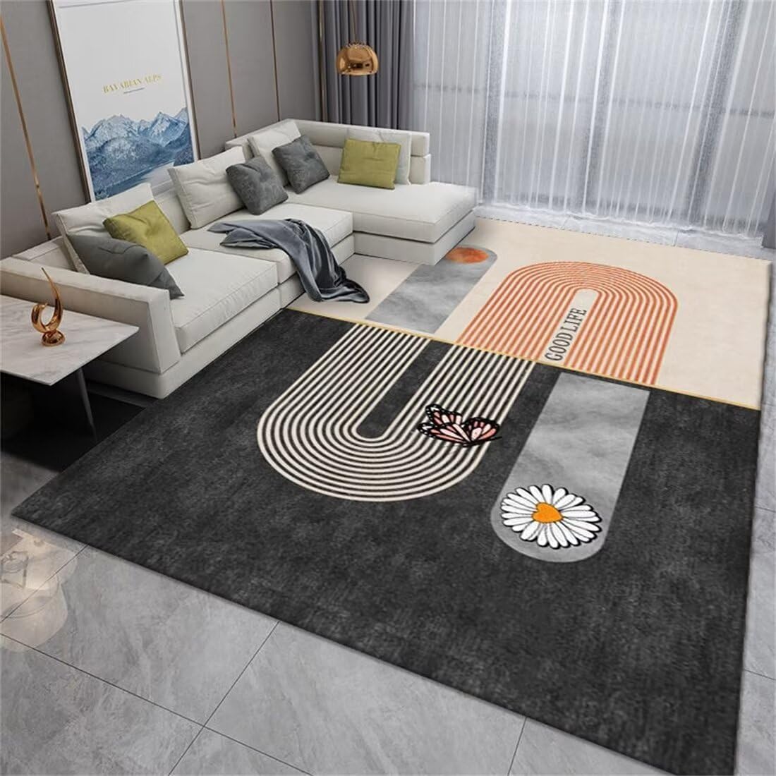 Tapis personnalisé sur mesure gris 200X300CM haut de gamme pour décoration salon