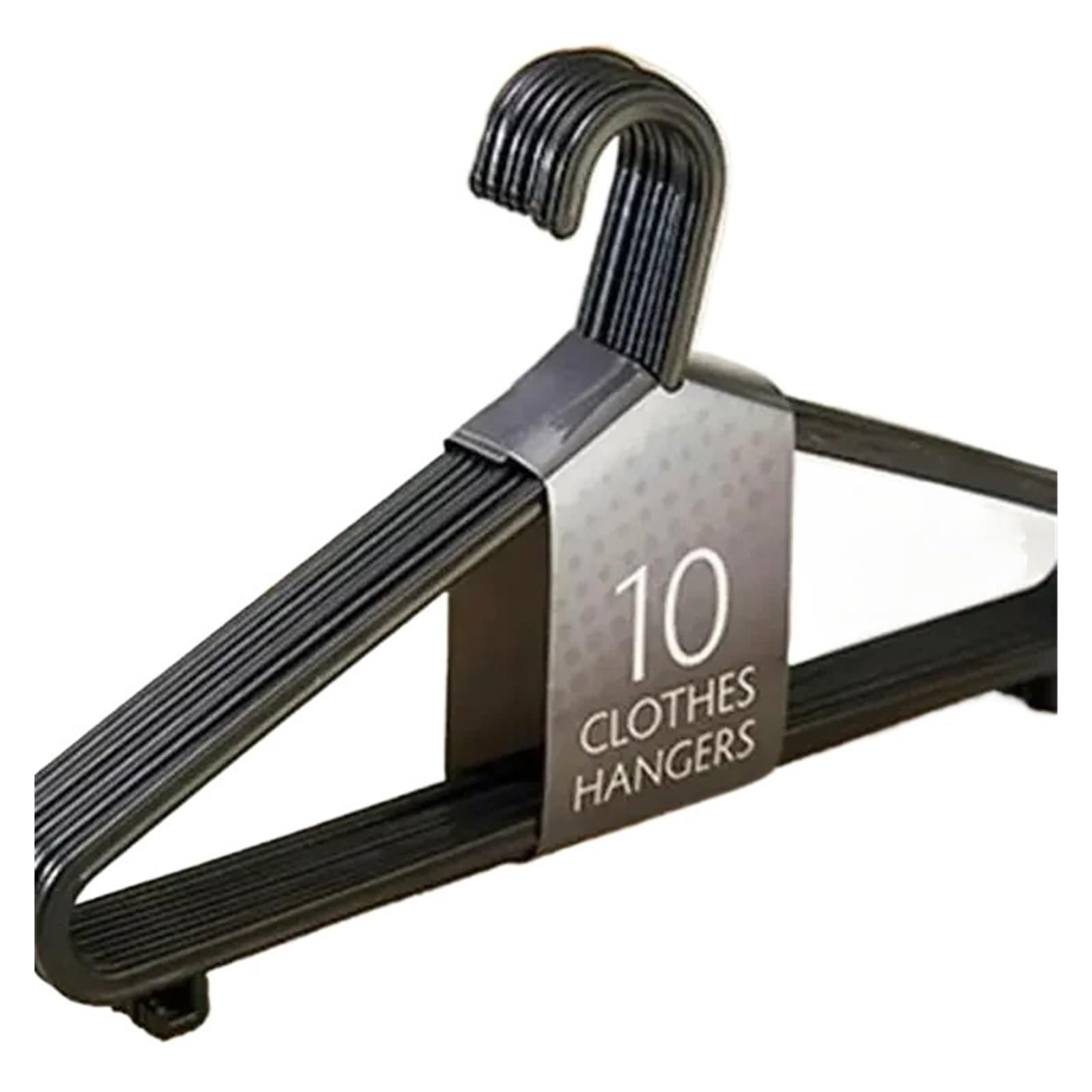 10pcs Clothe Hanging Rack Clothing Hanger Non-Slip Closet Space Saver(BLACK)