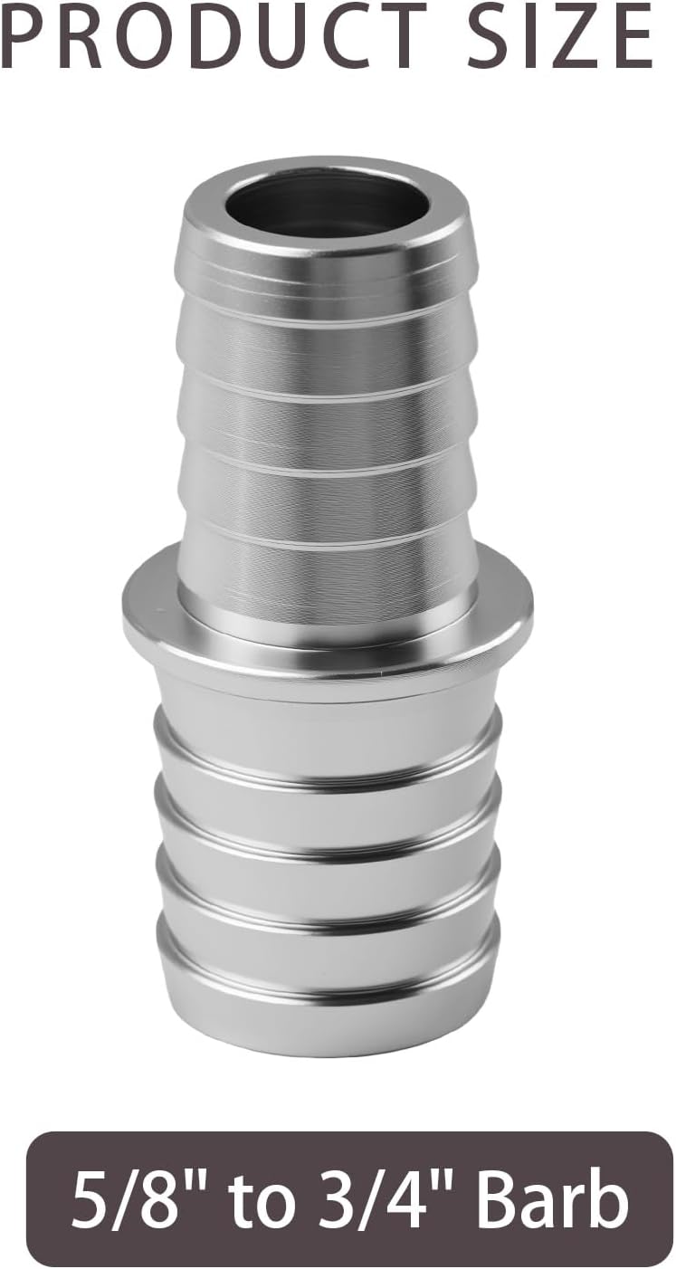 5/8 to 3/4 Radiator Hose Connector, Aluminum Coolant Hose Connector, Hose Barb Splice Coupler Radiator Hose Adapter for Cooling System Repair