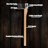 Vista 6 de The General: World Axe Throwing League Premium Competition Hacha de lanzamiento y hacha de camping multiusos o hacha de división de madera con funda