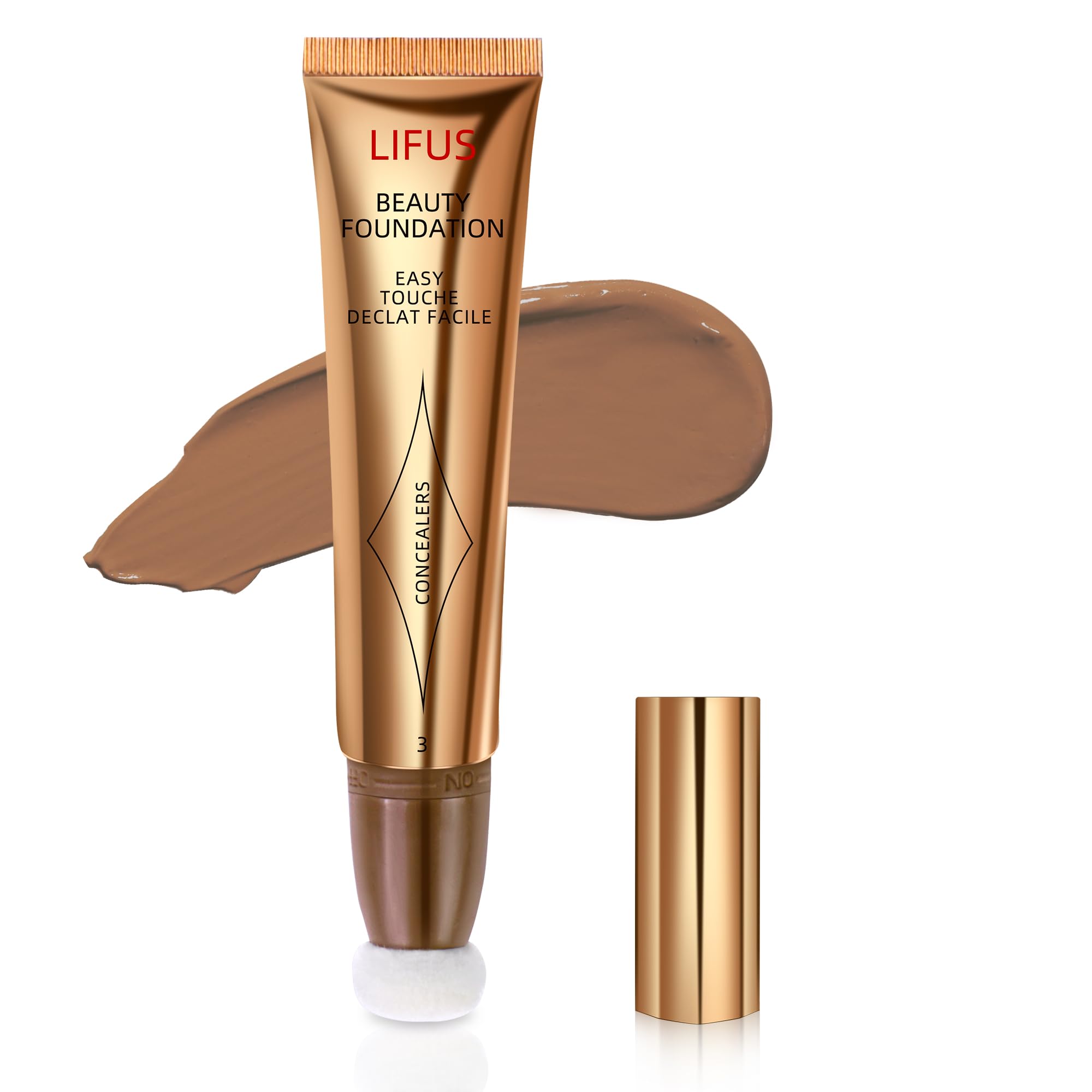 Beauty Wand Makeup Set - Face Liquid Cream Contour Highlighter Bronzer Blush Stick with Cushion Applicator - Lightweight, blendable, Natural, Long-Lasting, and Easy to Apply