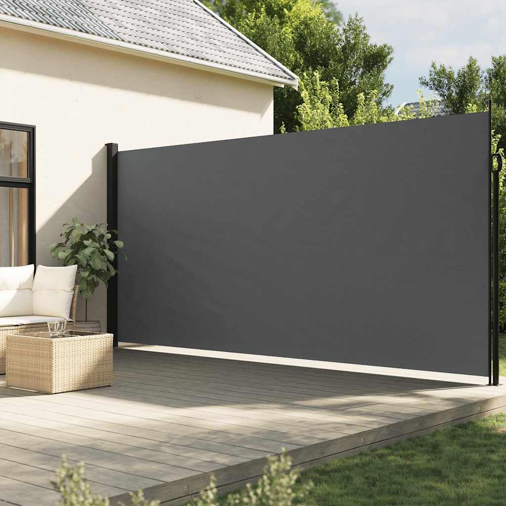 vidaXL Toldo Lateral Retráctil, Pantalla de Privacidad, Toldo Resistente al Agua Rayos UV, Toldo Lateral para Jardín Patio Balcón, Gris Antracita
