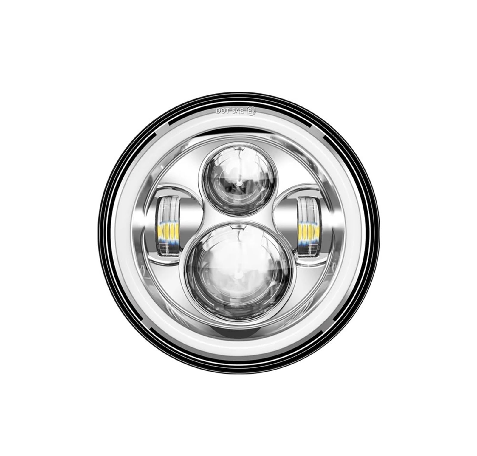 Fari Super Luminosi fendinebbia faretti Faro del motociclo | LED da 7 pollici Per Touring Classic Electra Street Glide Road King(Sliver With ring)