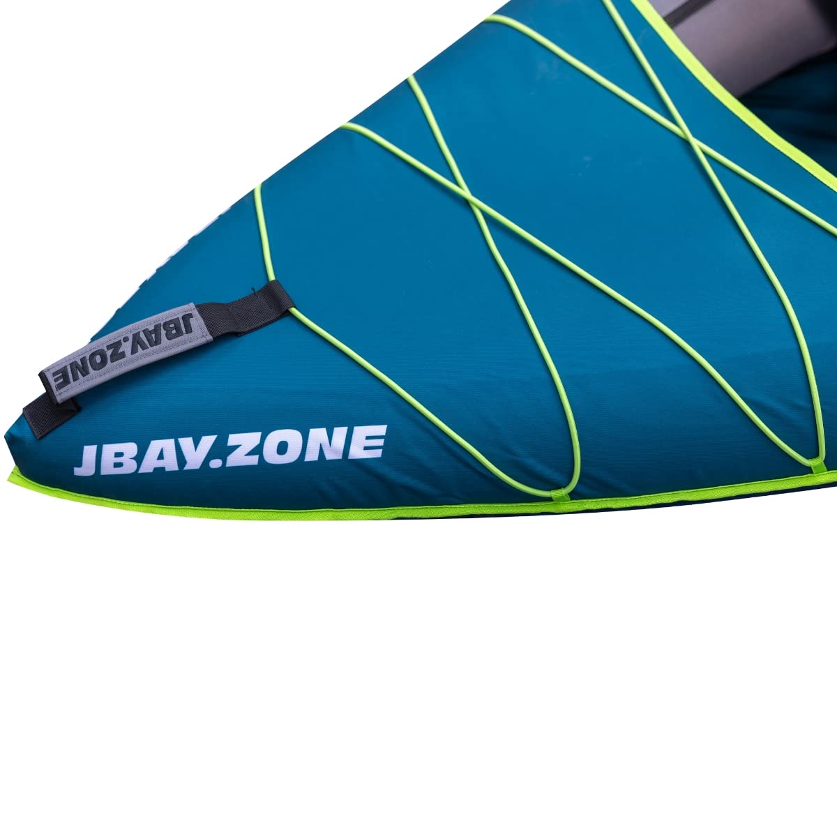 JBAY.ZONE Fluo, Kayak Gonfiabile Biposto per Neofiti e Appassionati, Tre Camere d'Aria, Drop-Stitch ad Alta Pressione, Pompa, 2 Pagaie a Doppia Pala e 2 Sedili Inclusi, Fino a 150kg, 335x93 cm