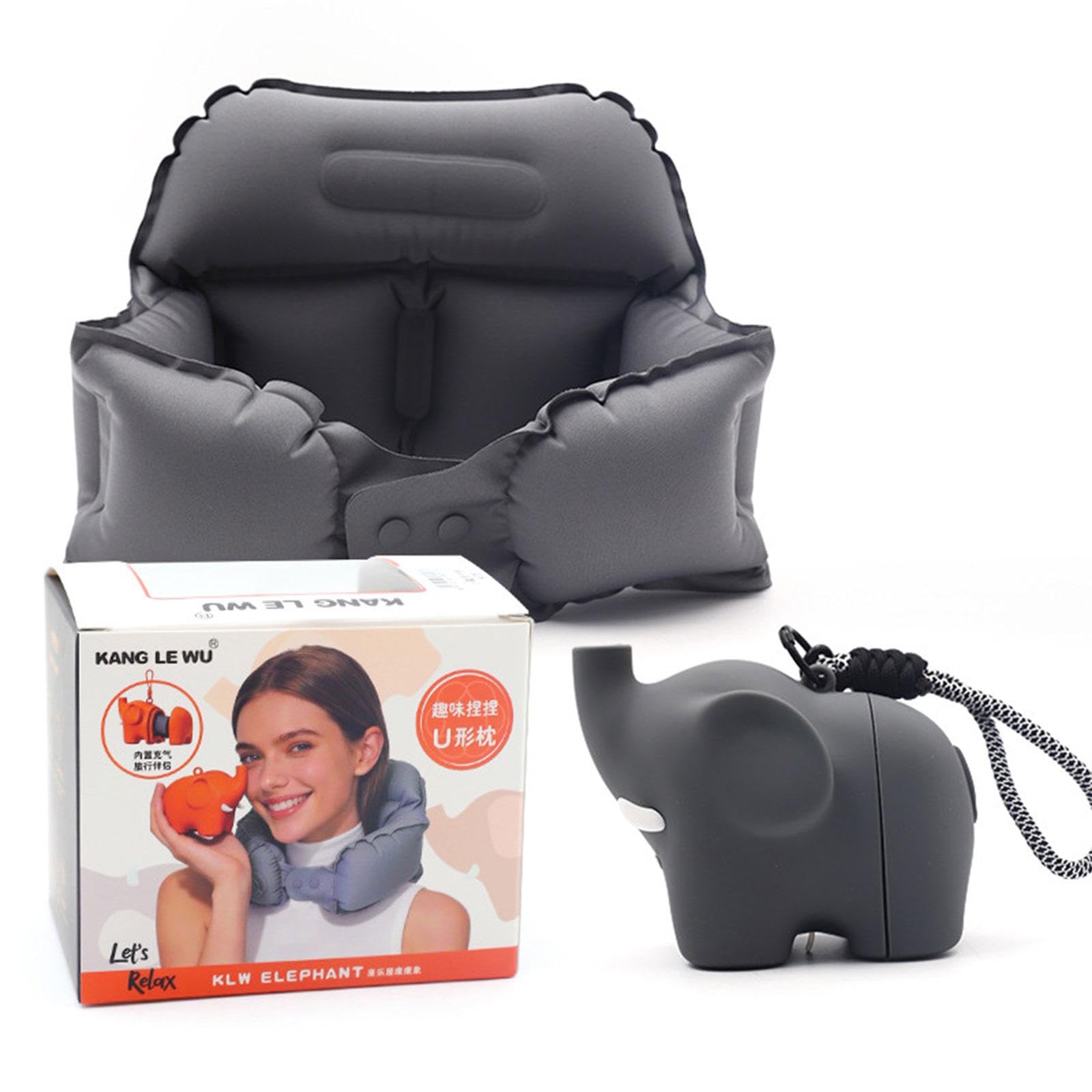 Mekalero Inflatable Travel Neck Pillow U Shape Design with Quick Press Inflation for Airplanes Car Offices Rest U Shape Travel Pillow
