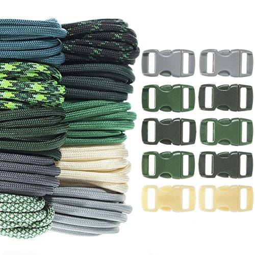Craft County 100 Foot 550 Paracord Crafting Kits – for All Ages and Skill Levels – Create Paracord Bracelet, Lanyard, Keychain Projects (Malachite)