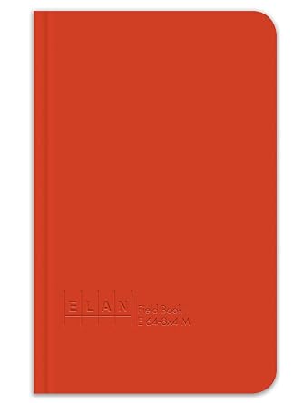 Elan Publishing Company E64-8x4M -6 Mini Field Surveying Book 4 13 x 7, Bright Orange Cover Pack of 6