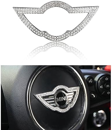 Amazon Blingoose Bmw Mini ミニクーパー アクセサリー ステアリング エンブレム トリム ステッカー ハンドル ロゴ パネル カバー F54 F55 F56 F57 F60 R55 R56 R58 R59 R60 R61 車 インテリア 内装 デコレーション フレーム デカール