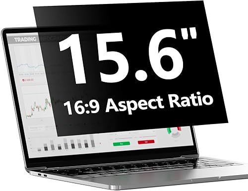 Protector de pantalla de privacidad para laptop de 15.6 pulgadas con HP Dell Acer Asus Samsung LG y más, filtro de protección de seguridad extraíble