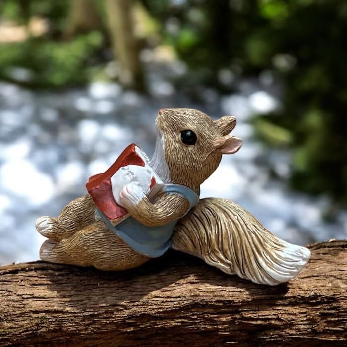 Amazon.co.jp: ミニチュアアニマル リス 読書 一休み 小さな動物の世界