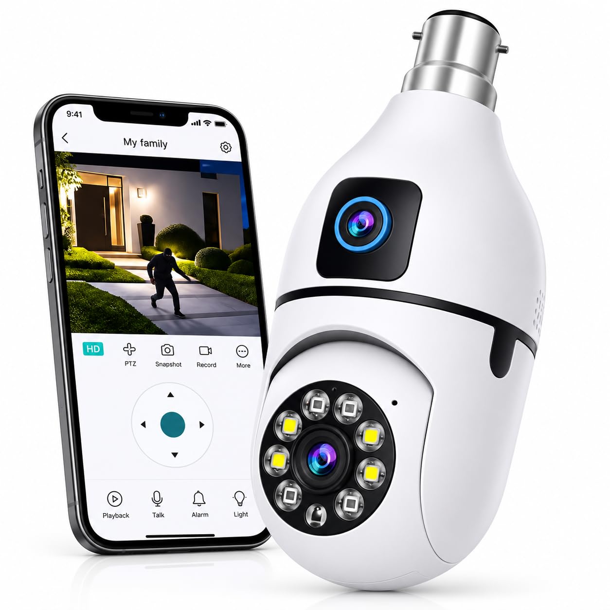 Full HD WiFi CCTV Security Camera with Dual Lens, PTZ Pan Tilt, Night Vision, Motion Alerts, Two-Way Audio, Mobile App Monitoring-image-22