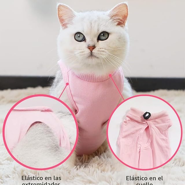 Foto 4 de 7 de Newaner Traje de recuperación Profesional para Gatos, Gata Camiseta de recuperación