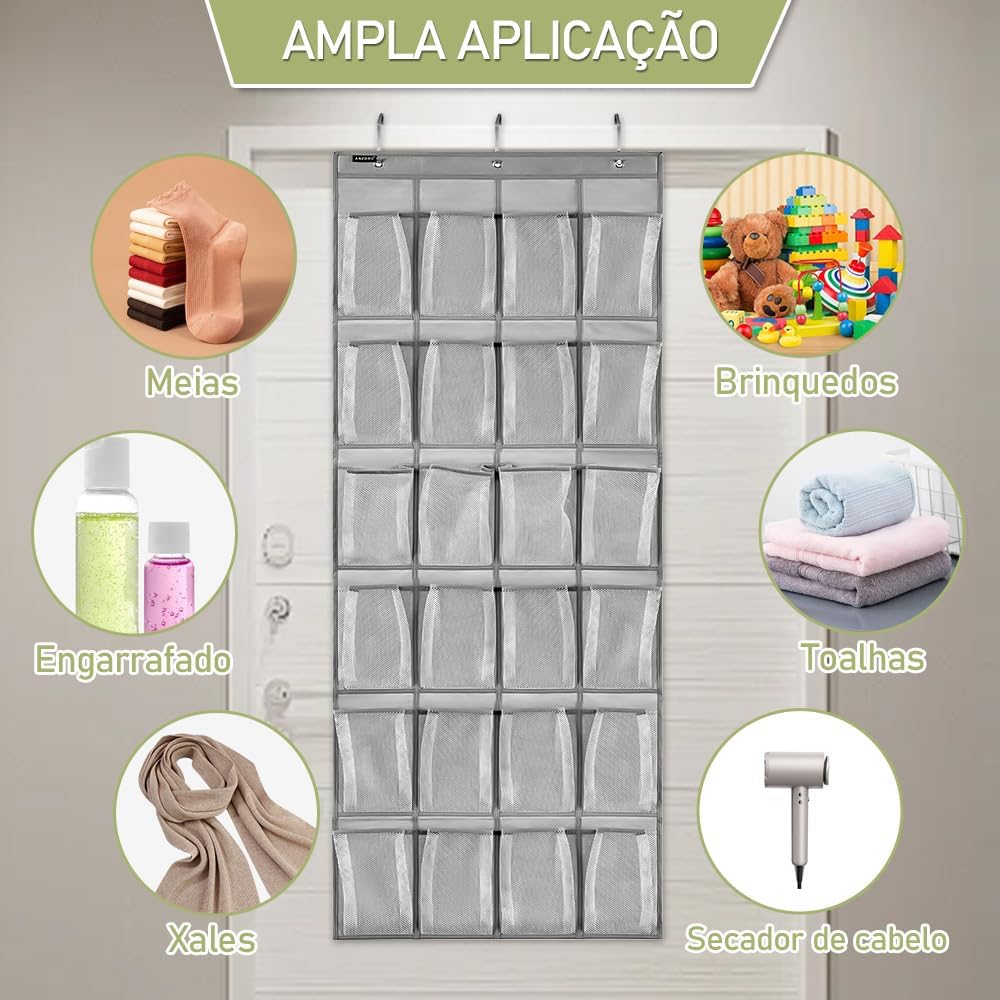 Sapateira de Porta Organizadora, Vertical, Transparente e Pendurável - Organizador de Sapatos para Parede