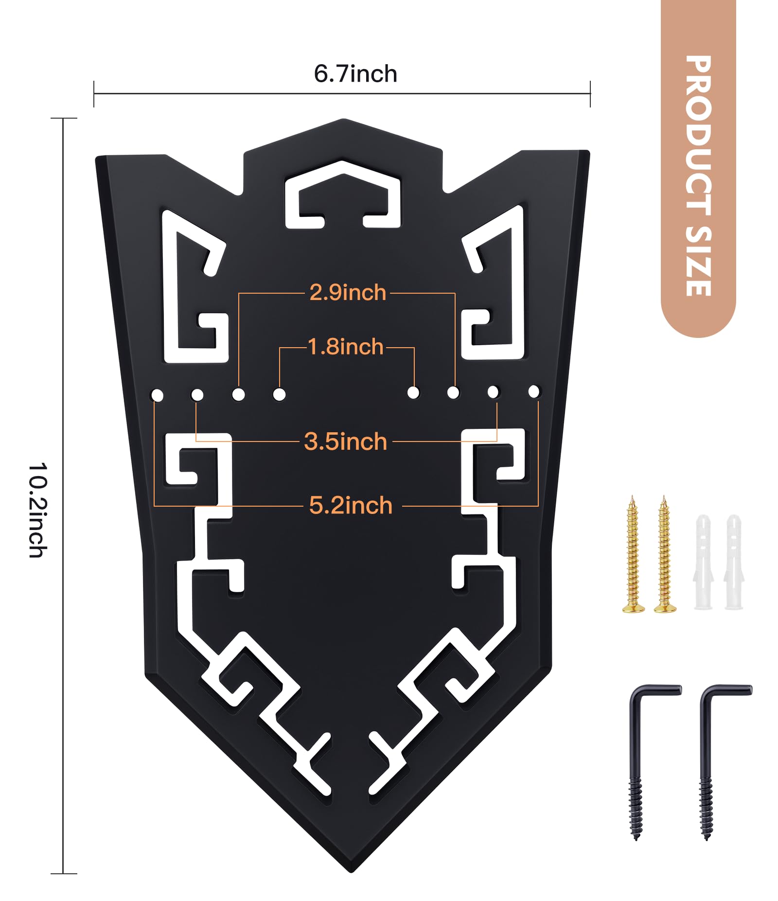 Schwert-Wandhalterung, vertikal, mit hohlgeschnitztem Design für Schwerter, Äxte, Bögen und Dolche