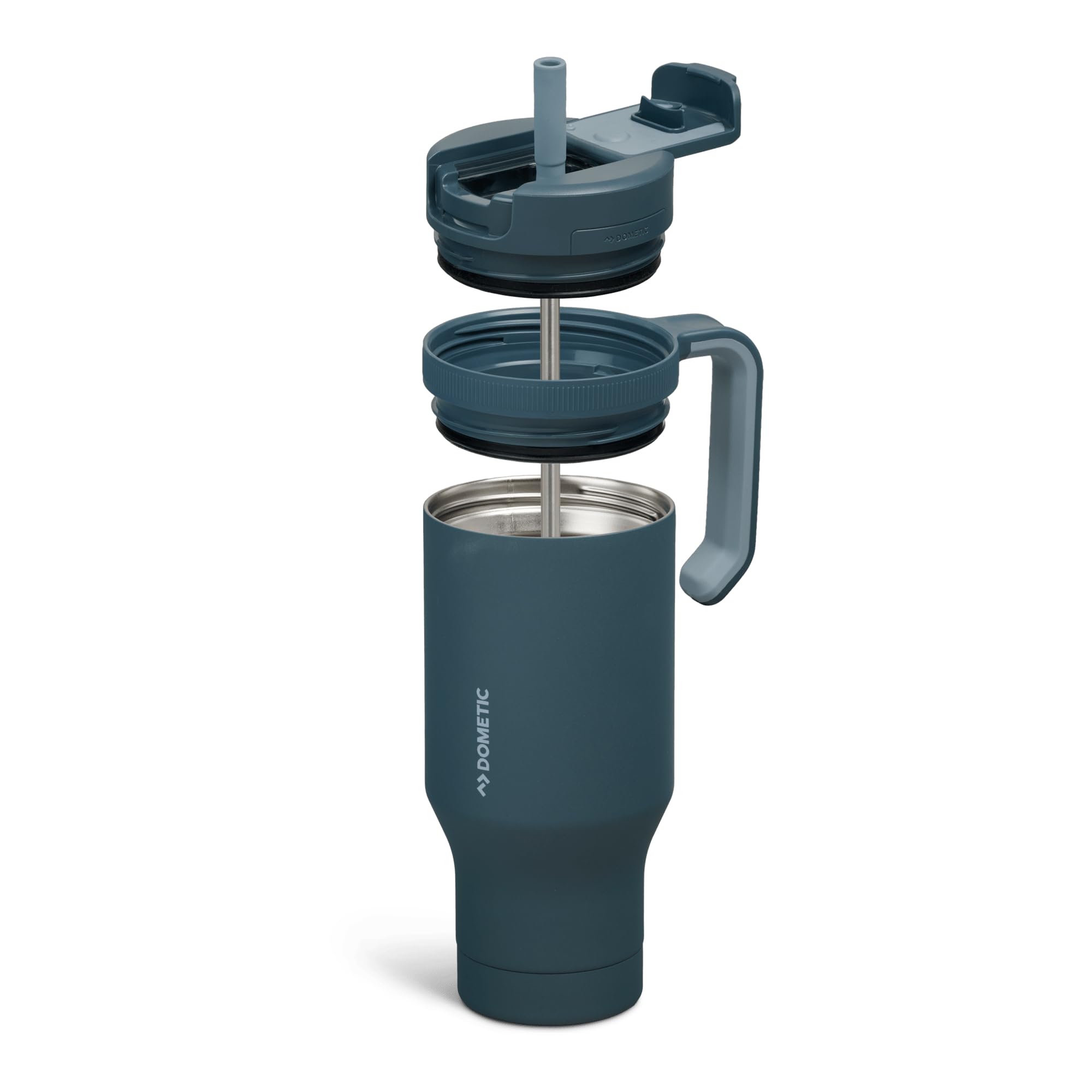 Dometic 30 oz Travel Tumbler | Stainless Steel Insulated Drinkware with Straw Lid and Carry Handle | Ocean
