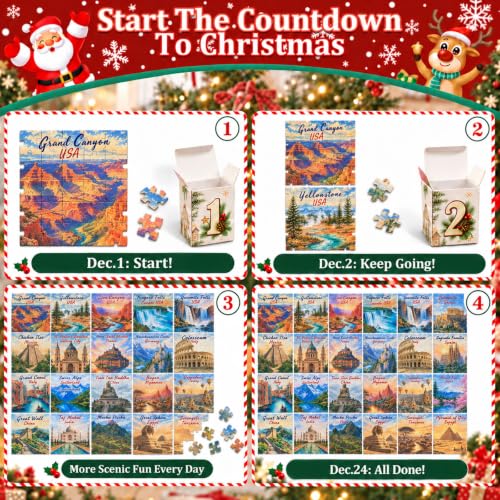 Puzzle Advent Calendar --1008 Pcs DROPS TO - image 5