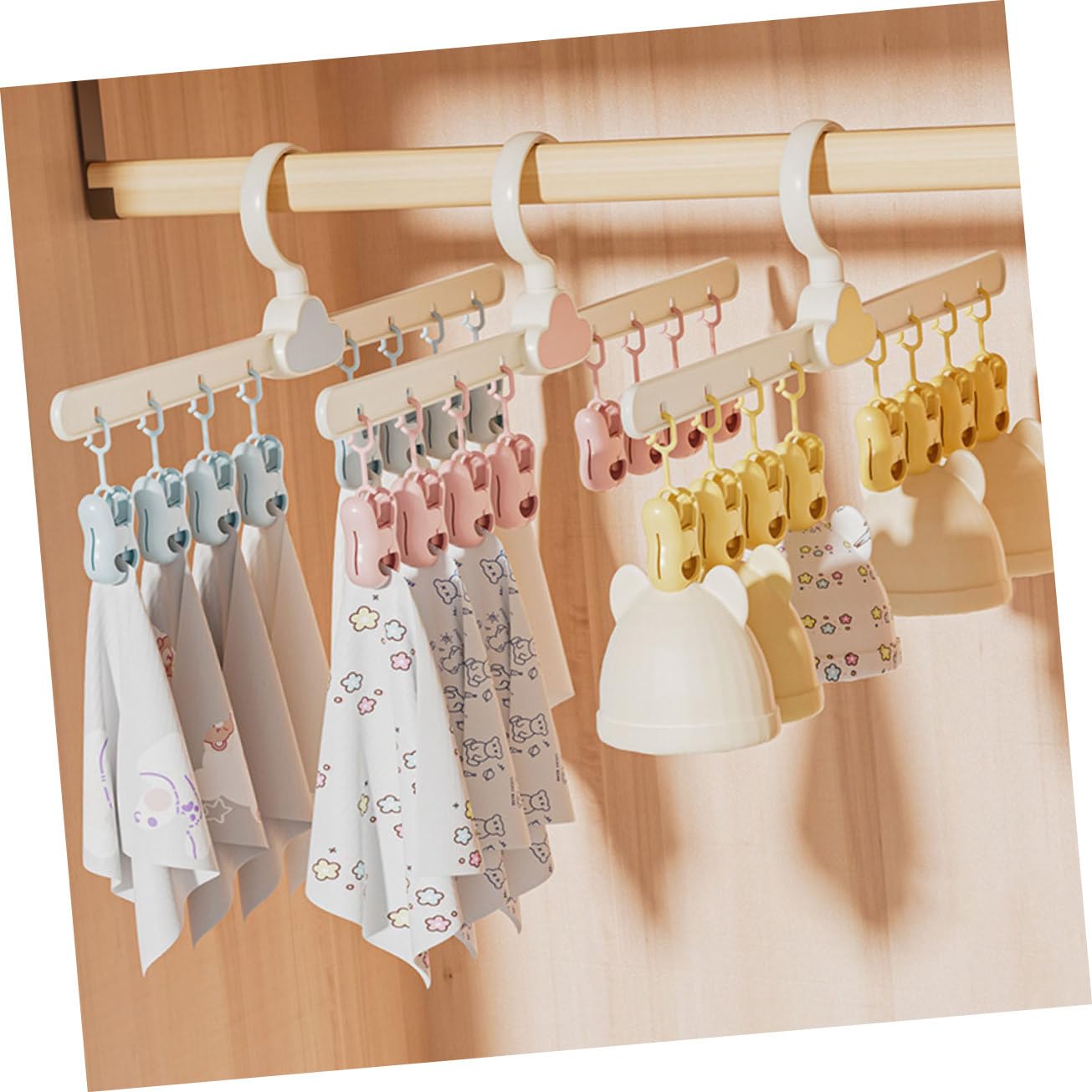 Cabilock 4 Sätze Wäscheständer Für Babysocken Wäscheklammerständer Klappbar Socken Trocknen Kleiderständer Kinder Kinderkleiderbügel Kleiderbügel Für Den Kleiderschrank 3 Stück * 4