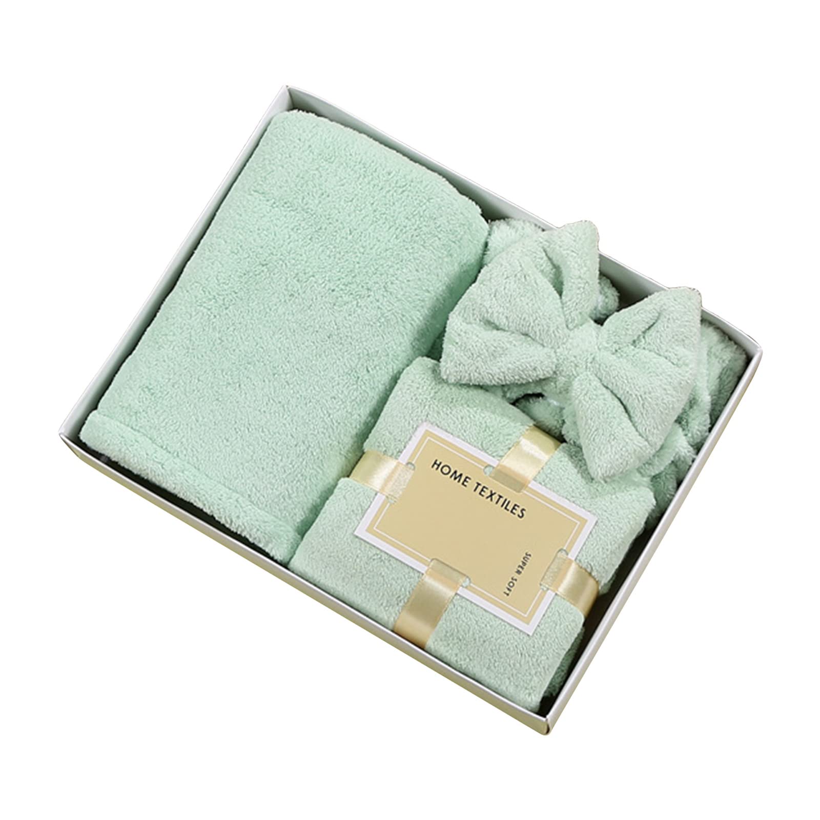 Xinsheinelry Fleece Towel Dry Hair Cap Headband Set Multipurpose Washing Supplies Wedding Birthday Baby Shower Present Dry Hair Cap Towel