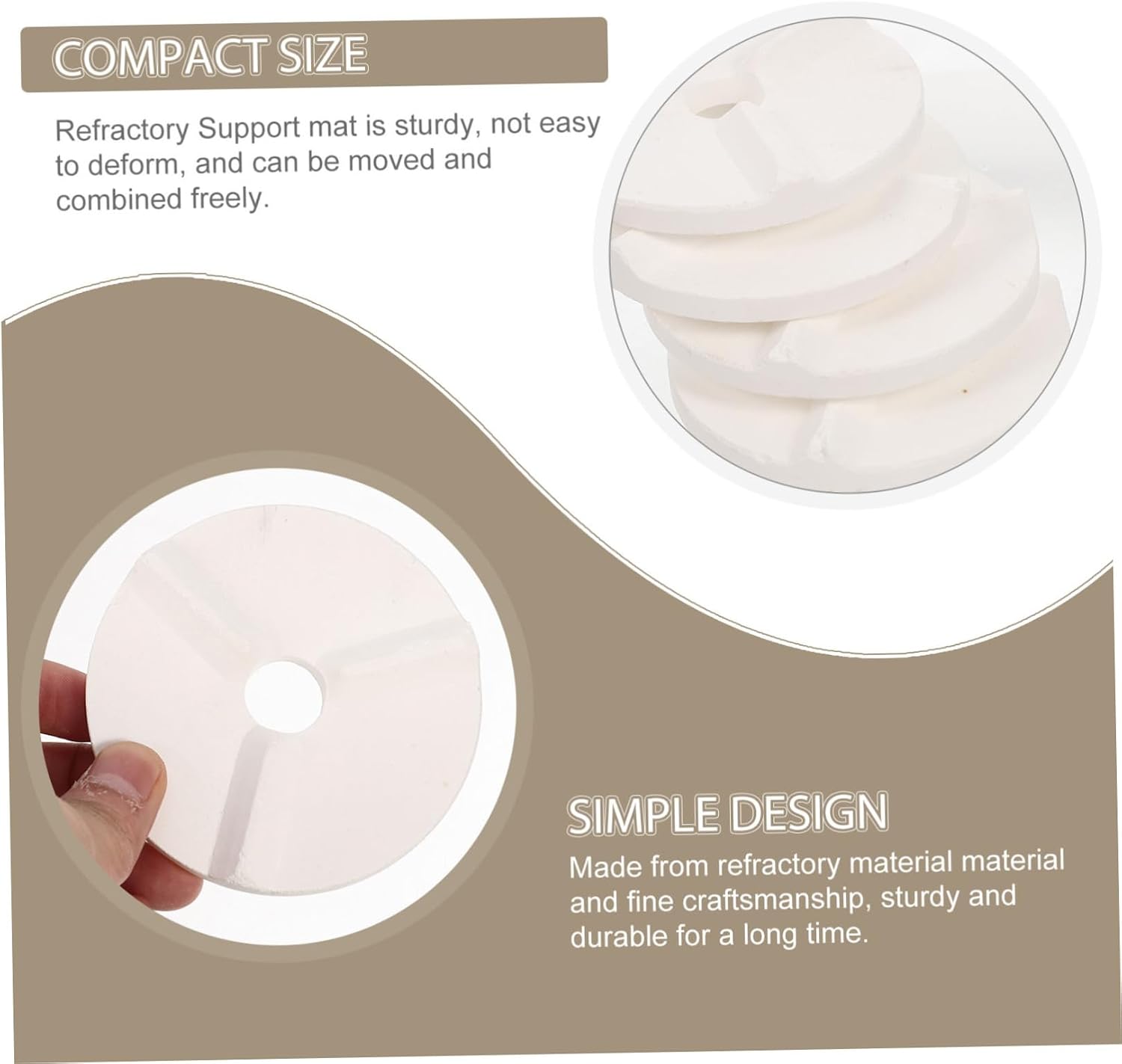 HOMSFOU 4pcs Kiln Gasket Pottery Firing Support Mat Ceramic Refractory Support Pad Kiln Accessories Pottery Tool Supplies