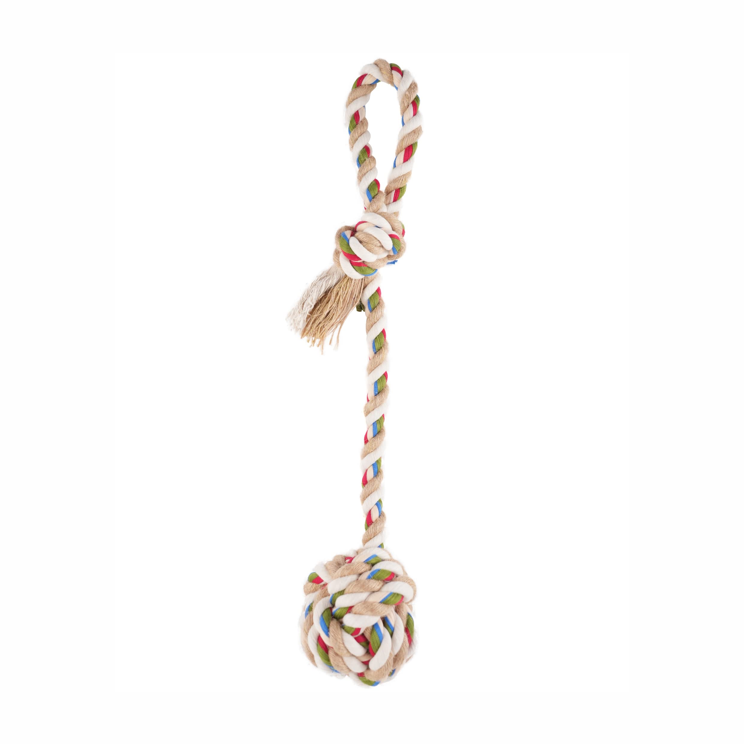 BarkButler x FOFOS Flossy Rope & Ball Dog Toy - Multicolour, Cotton, Jute & Polyester Mix Rope Toys for Dogs, Interactive Tug Toy, Flosses Teeth, for All Breeds, Medium-Large Dogs(10-30kg) (B0C14ZKH36) Amazon Price History, Amazon Price Tracker