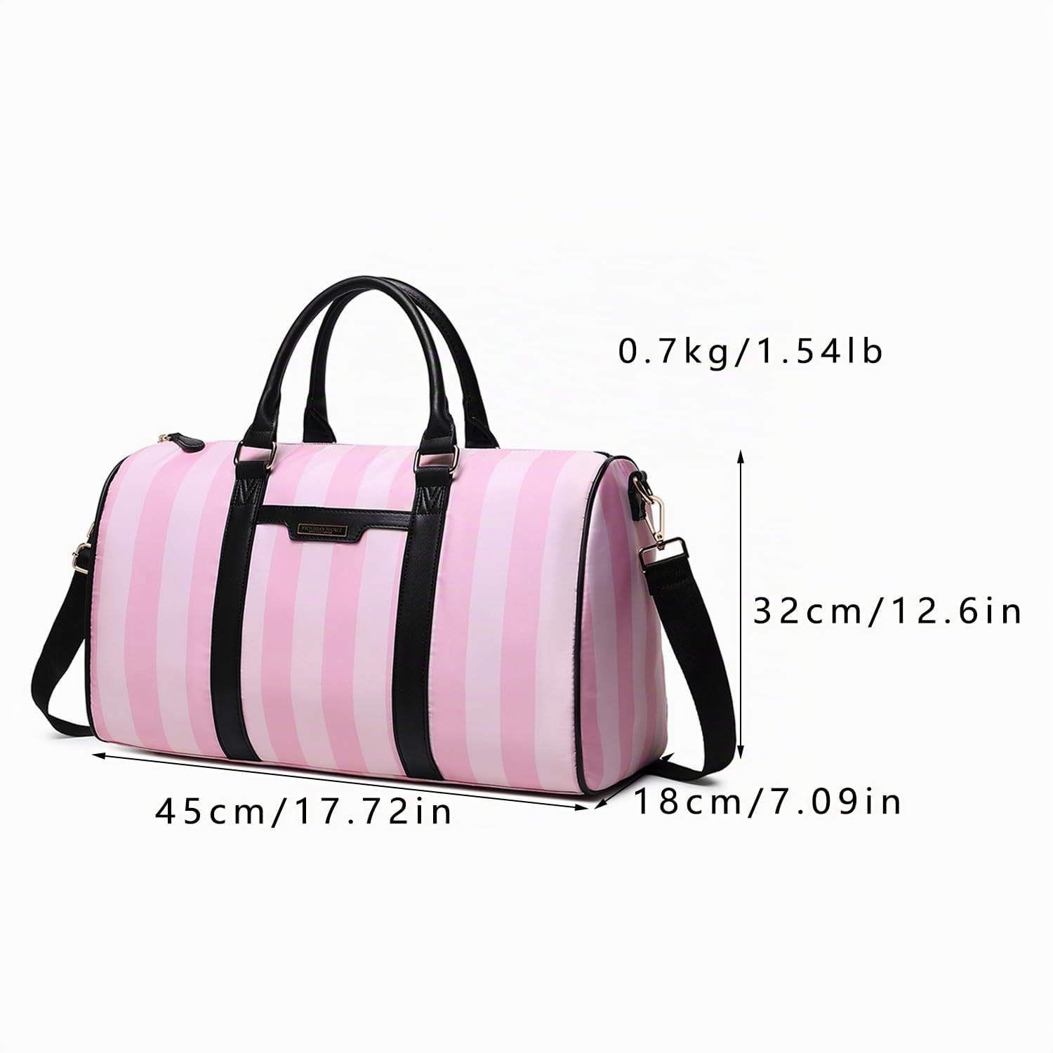 Victorias Secret Bolsos para mujeres, bolsos de lona, bolsos con cremallera de gran capacidad, bolsos de viaje para escuelas de trabajo (negro)（Rosado）