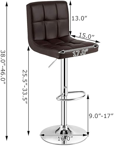 Miniatura 32 de COSTWAY Juego de 2 taburetes de bar, modernos taburetes de bar giratorios de altura ajustable de piel sintética con respaldo, altura de mostrador