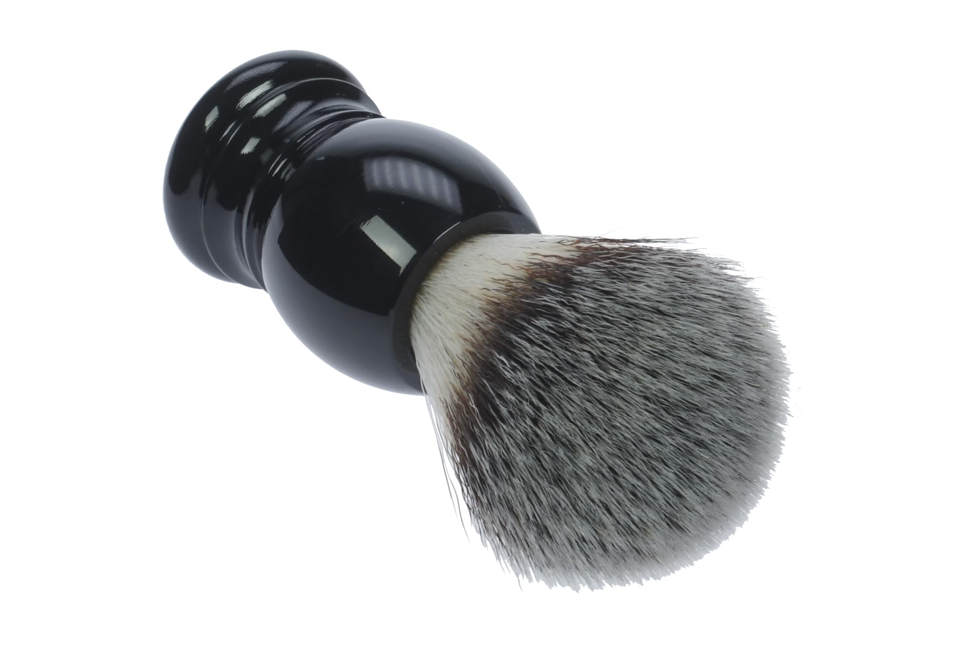 Pennello da barba in setole sintetiche: pennello da barba vegane con manico in plastica nera, pennello da barba vegano, pennello da barba sintetico, pennello da barba fantasia