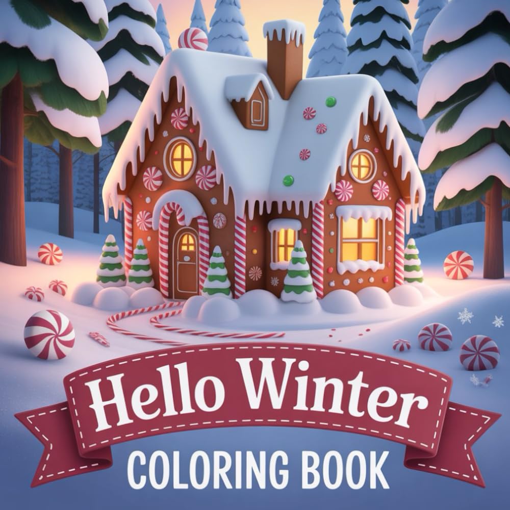 Hello Winter Coloring Book for KIds: Cute winter animals and cozy snowy scenes for relaxing kid coloring fun