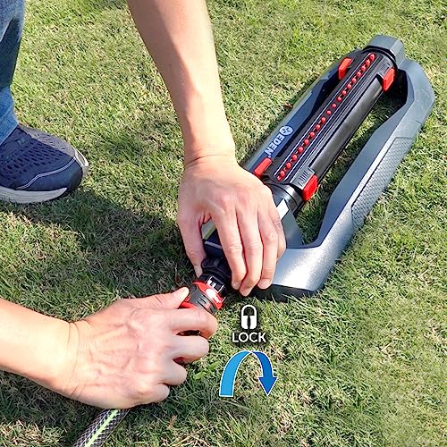 Eden 94094 Turbo Oscillating Sprinkler, Covers Up to 4,000 sq. ft., 18 Precision Nozzles, Adjustable Range and Width, Flow Control, Weighted Base, Quick Connect Starter Set by Eden - Image 4