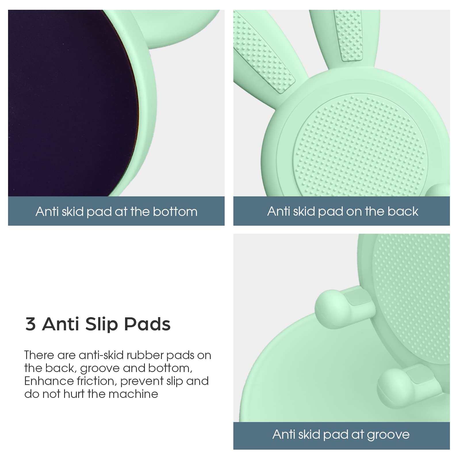 nediea Cell Phone Stand,Angle Height Adjustable Bunny Phone Stand for Desk,Cute Rabbit Phone Holder Stand for Desk, Compatible with All Mobile Phones, Tablets(4-10in) (): Green