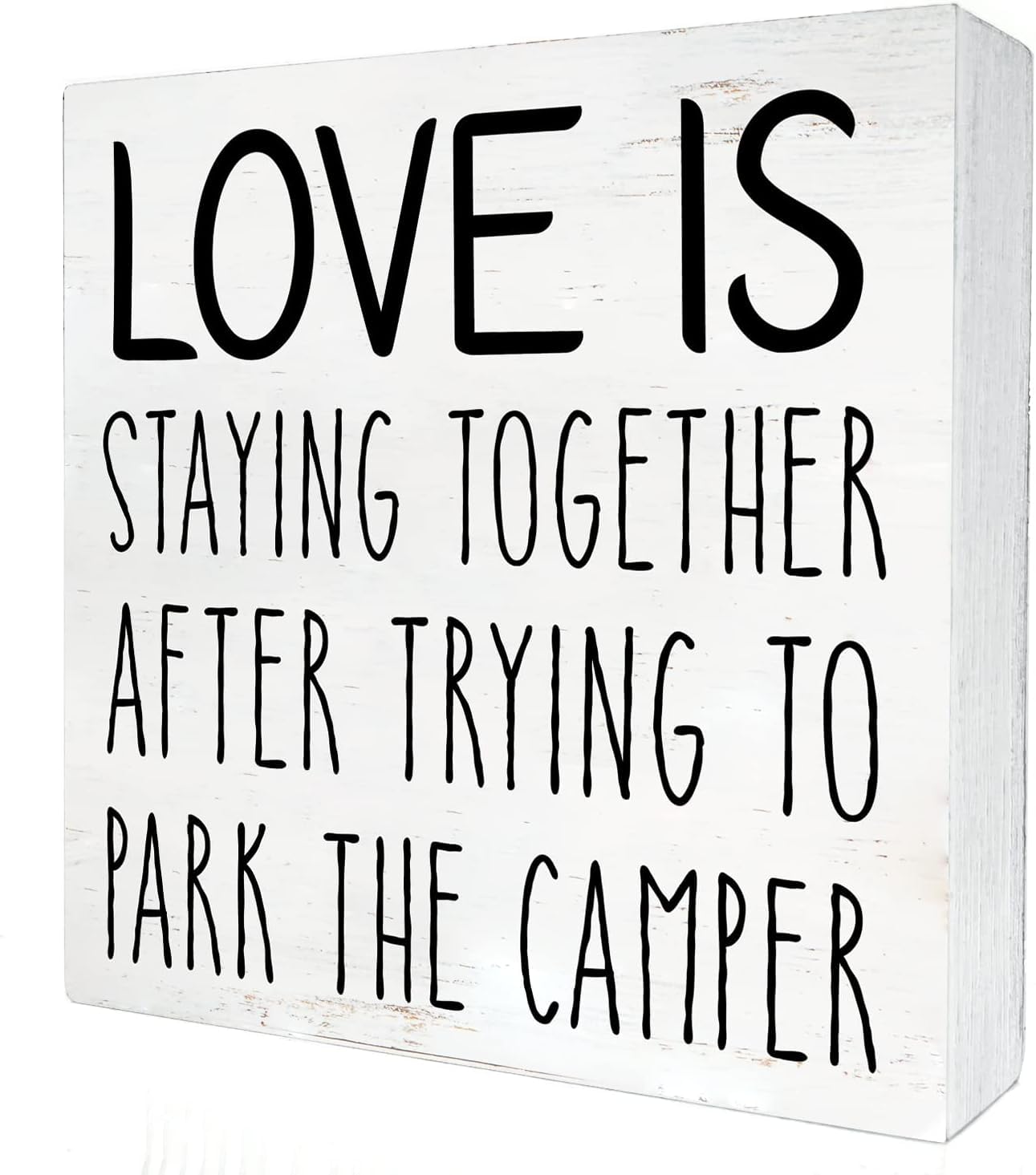 Love Is Staying Together Camper Box Sign 7x7 Inch Rustic Decor