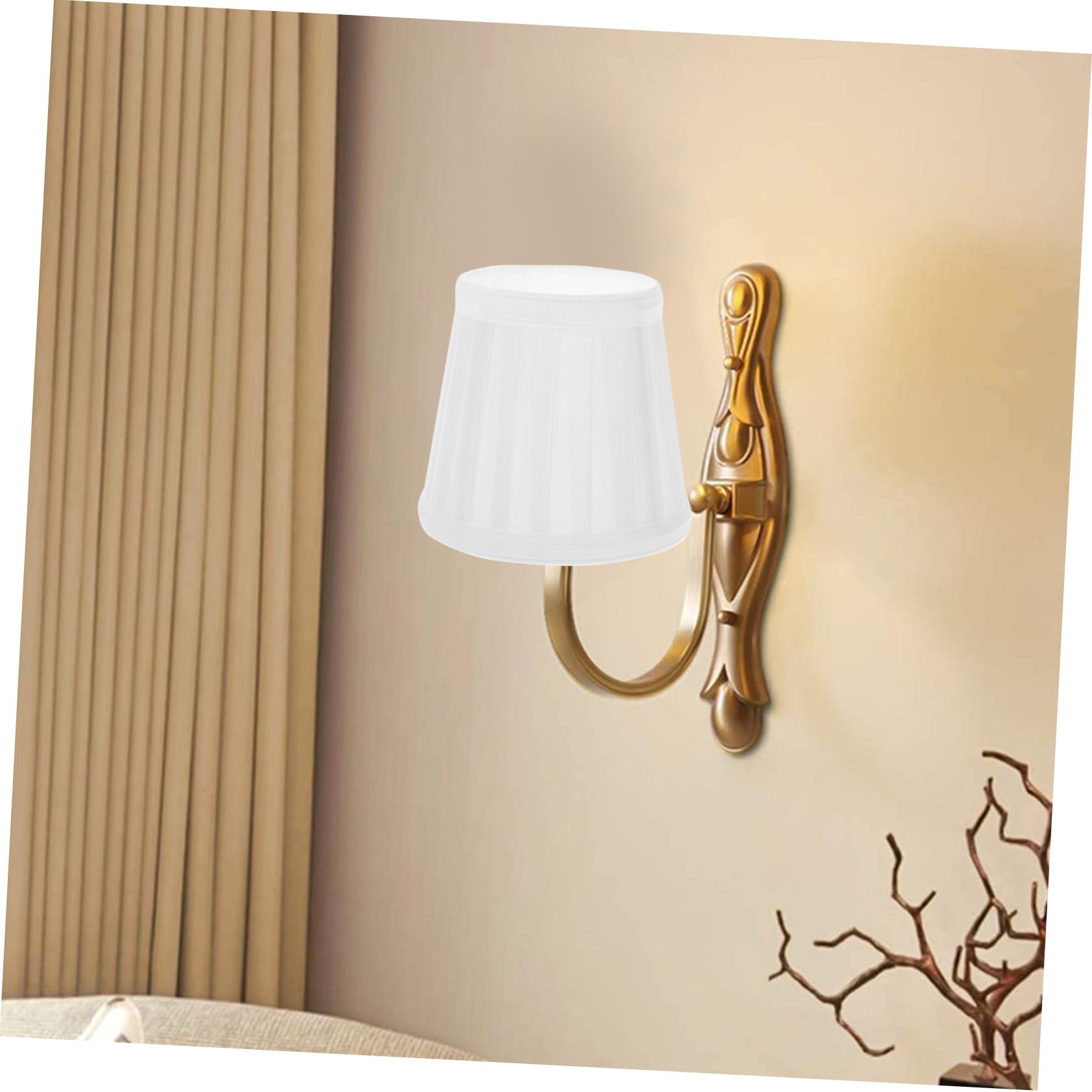 Pantalla de Tela Color Claro Desmontable para Lámpara de Escritorio y Pared | Apta para Mesa y Aplique, Estilo Simple y Delicado, Hierro y Tela, Biblioteca o Obsequio de Inauguración
