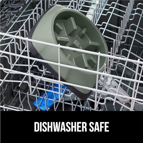 Miniatura 8 de Gorilla Grip Tazón de alimentación lenta para gatos y perros, 100% libre de BPA, ralentiza la comida de mascotas, evita comer en exceso,