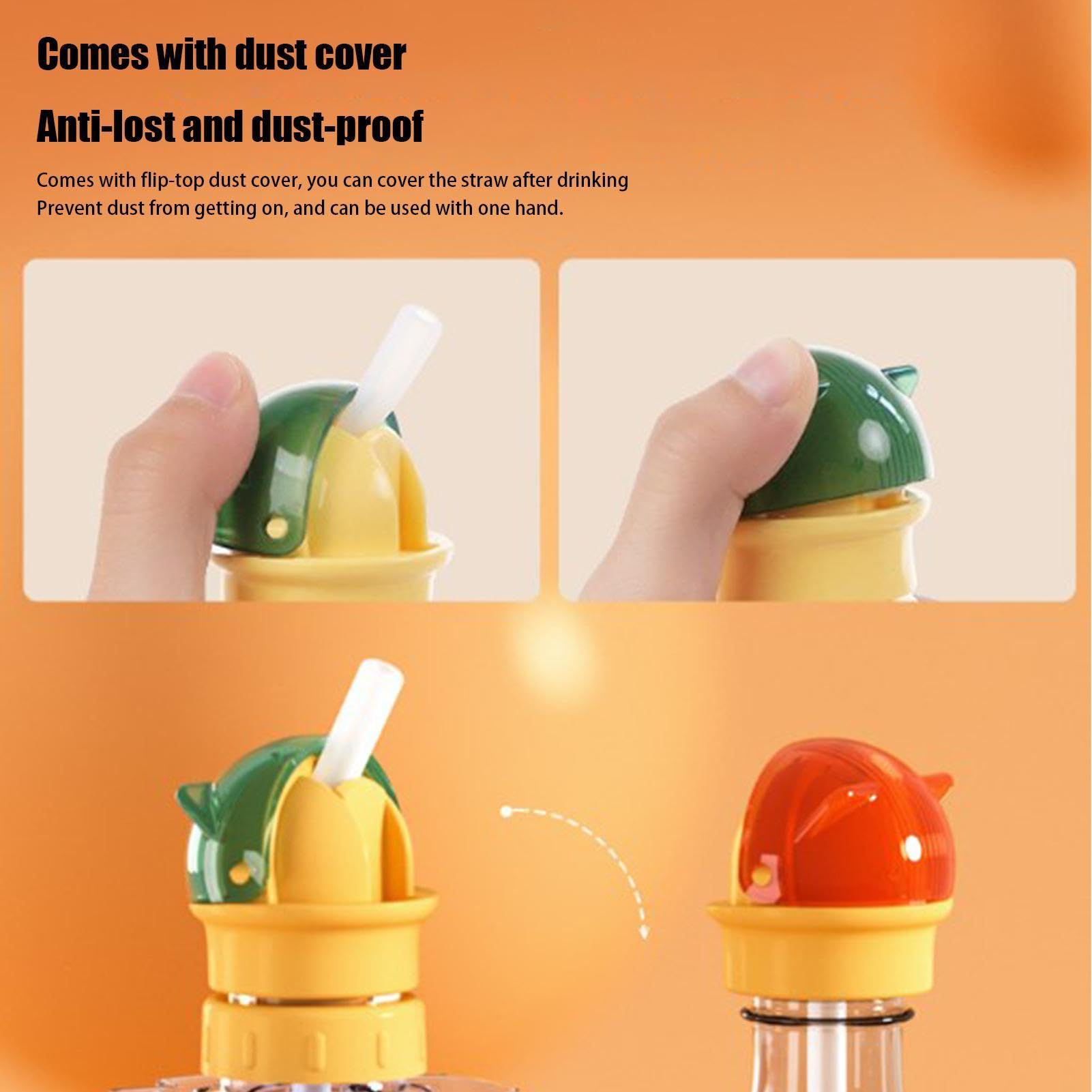 Reusable Children Beverage Water Bottle Straw, Leak-Proof Water Bottle Straw Adapter, Silicone Drinking Cap Nozzle, Silicone Spout Adapter, 2 Pcs Drinking Spout Top Nozzle Provide Protectio — view 9