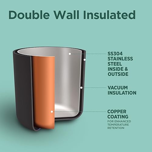 Vista 2 de Milton Thermosteel Aura 1000 - Termo aislado al vacío de doble pared, 33.8 fl oz, 1.05 litros Botella de agua fría y caliente las 24 horas, acero