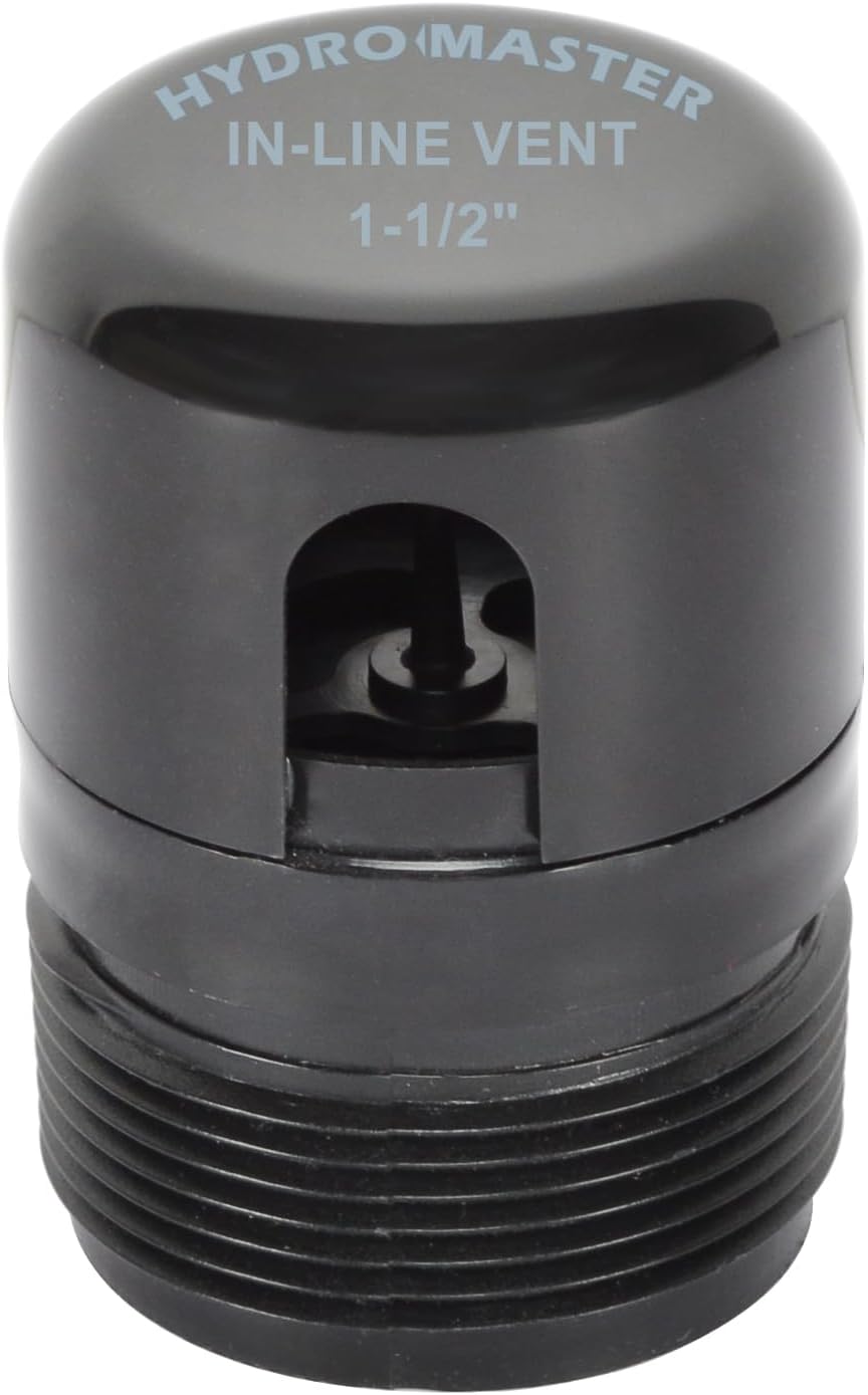 1-1/2 Inch NPT ABS In-Line Vent, ABS Construction, Black