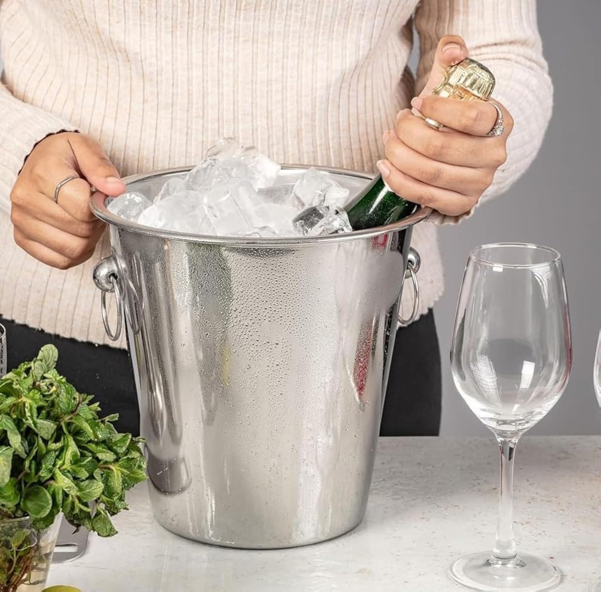 Stainless Steel Wine Ice Bucket, 5 Litre