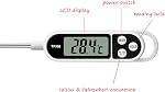 Meat Food Candy Thermometer, Probe Instant Read Digital Cooking Kitchen BBQ Grill Thermometer With Long Probe for Liquids Pork Milk Yogurt Deep Fry Roast Baking Temperature