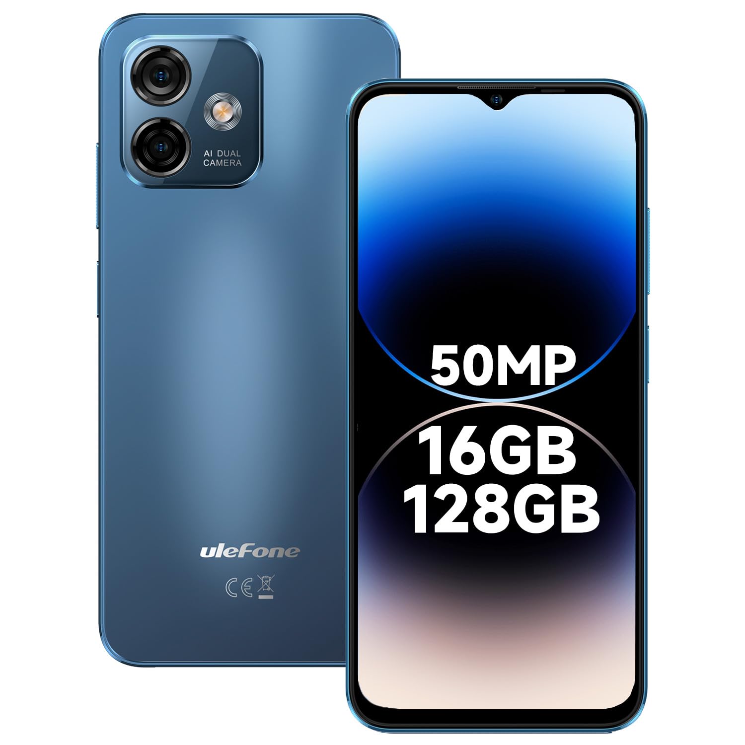Ulefone Note 16 Pro Mobile Phones SIM Free Unlocked, 128GB ROM