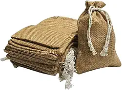 Saquinho de Juta Para Festa e Lembrancinha com 50 unidades (Caramelo, 13 cm x 18 cm)