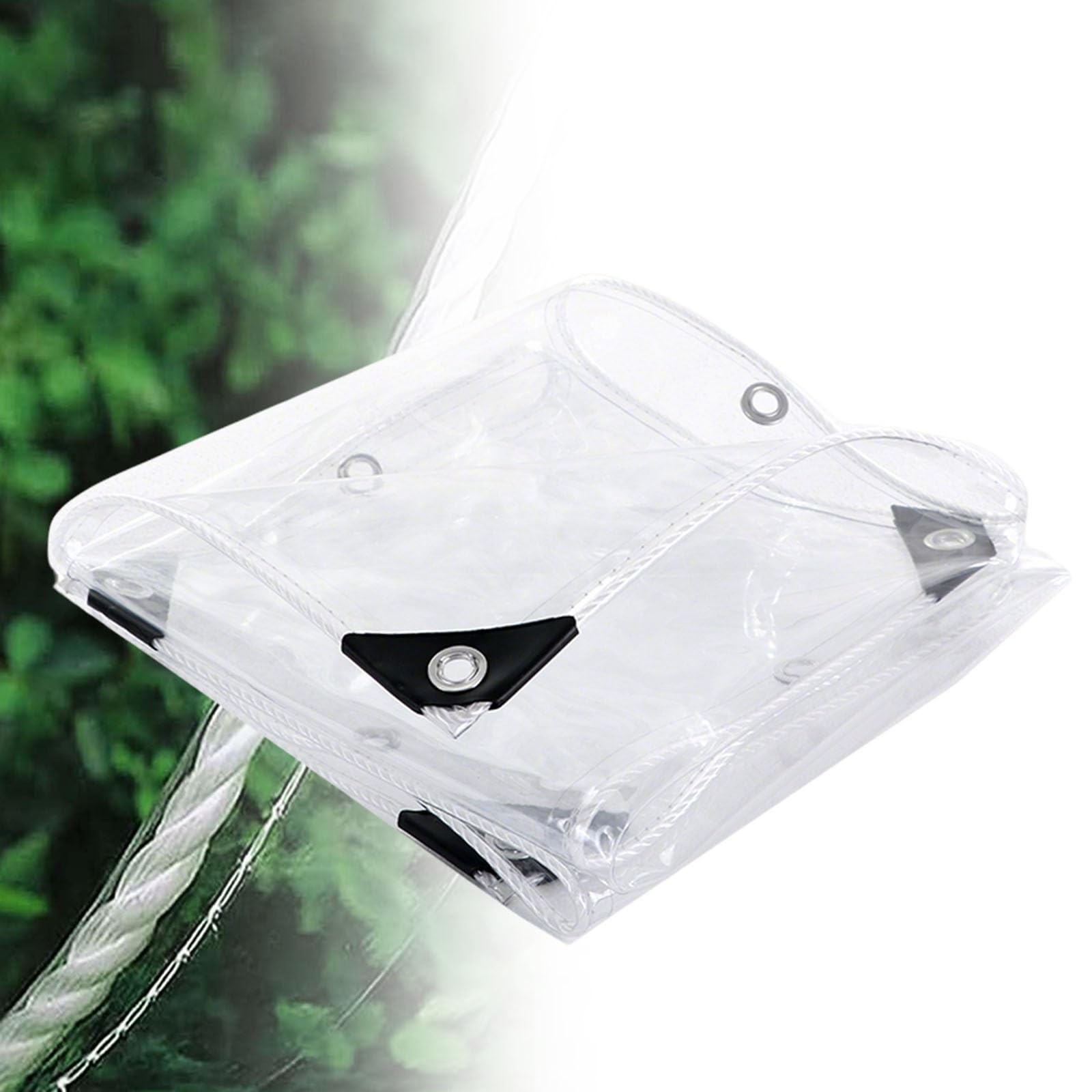 Lona impermeable transparente de 1x4.2m y toldo contra la lluvia con ojales para exteriores