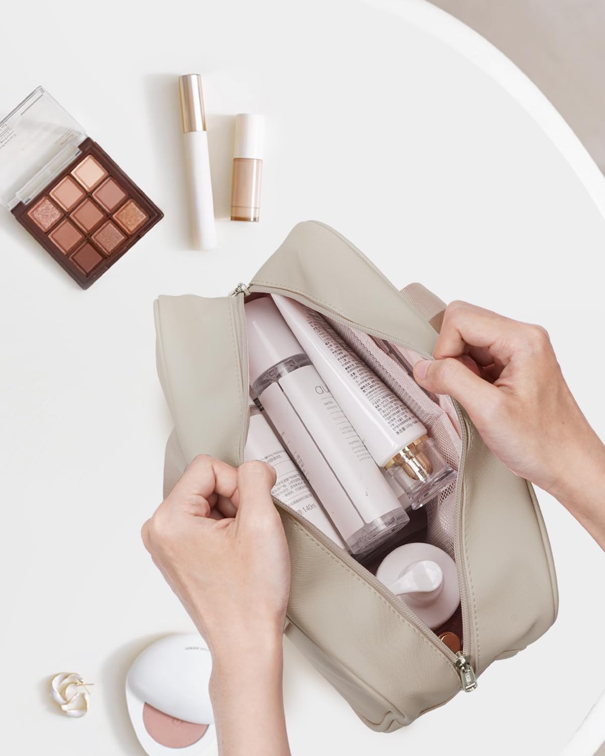 Narwey Trousse de Toilette Voyage Grande Trousse Maquillage Organisateur Accessoires Sac de Toilette Trousse Toilette Hommes Femmes - 3